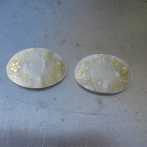 VINTAGE MOTHER OF PEARL SHOE CLIPS FRANCE